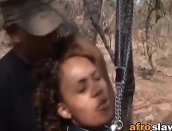 African Slave Gets Forced Into Sucking Outdoors