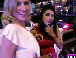 Awesome hot girls night out group fuck